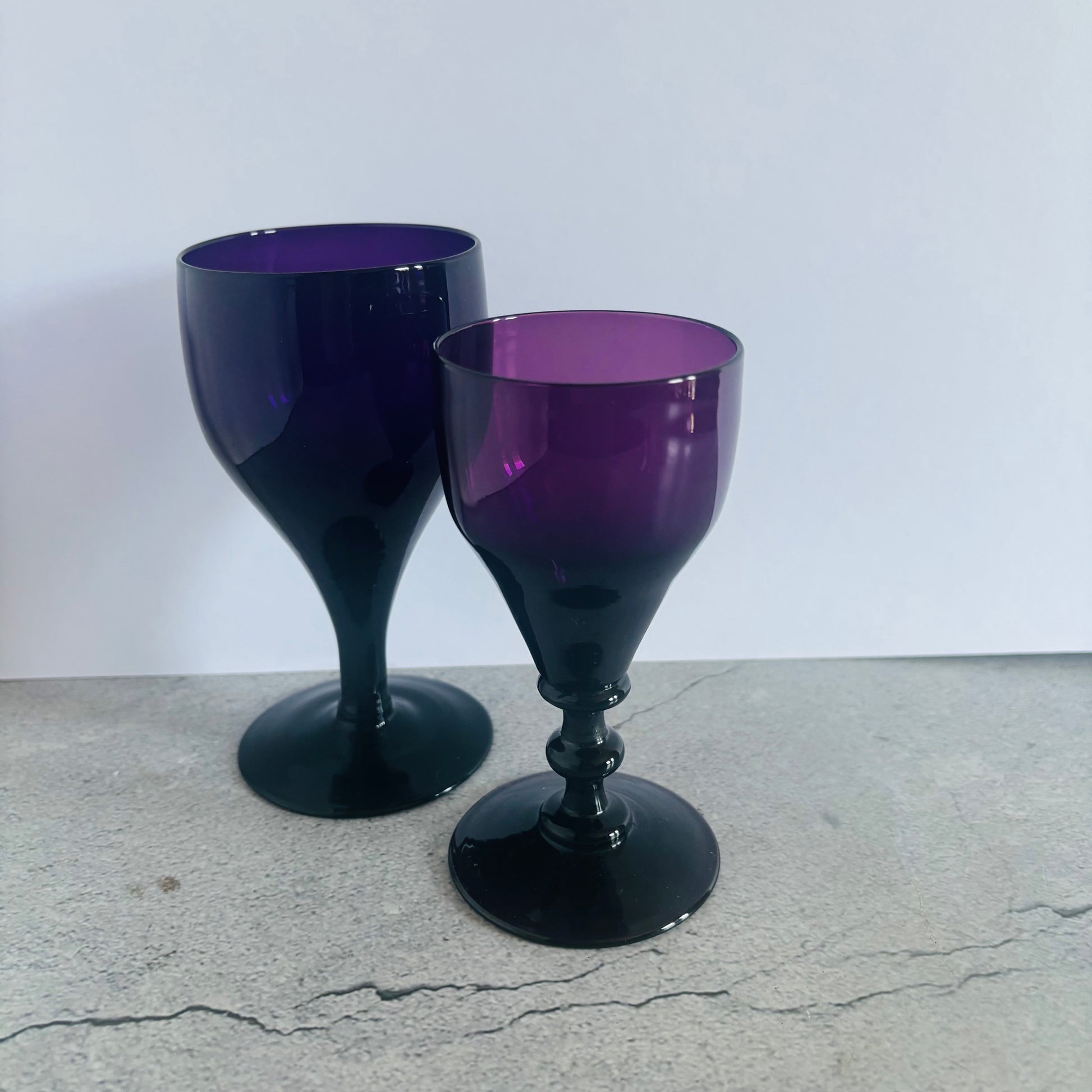 Stunning Antique Amethyst Wine Glasses | The Urban Vintage Affair