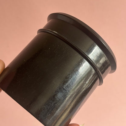 Antique Ebony Wig Powder Pot With Swan Down Puffer
