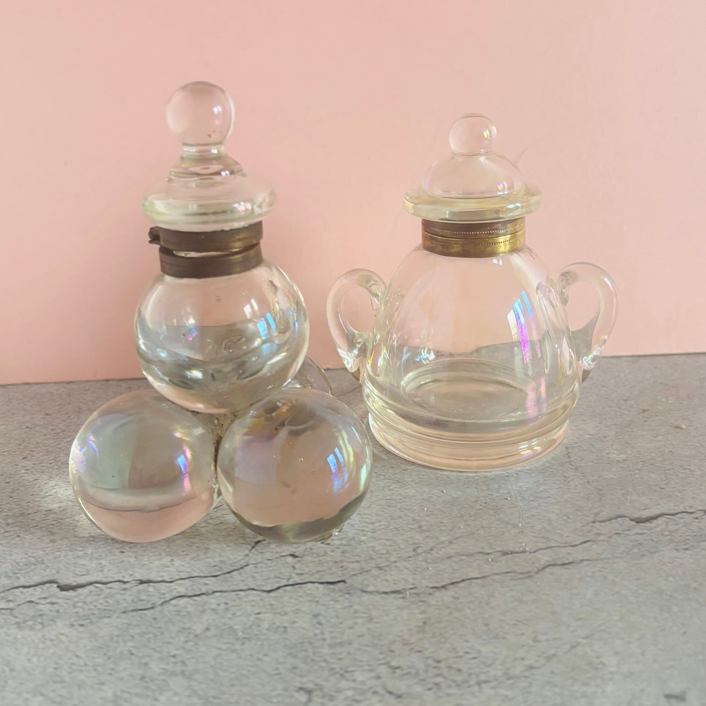 The Mixologist Liz - Antique Iridescent Glass Bubble Inkwell