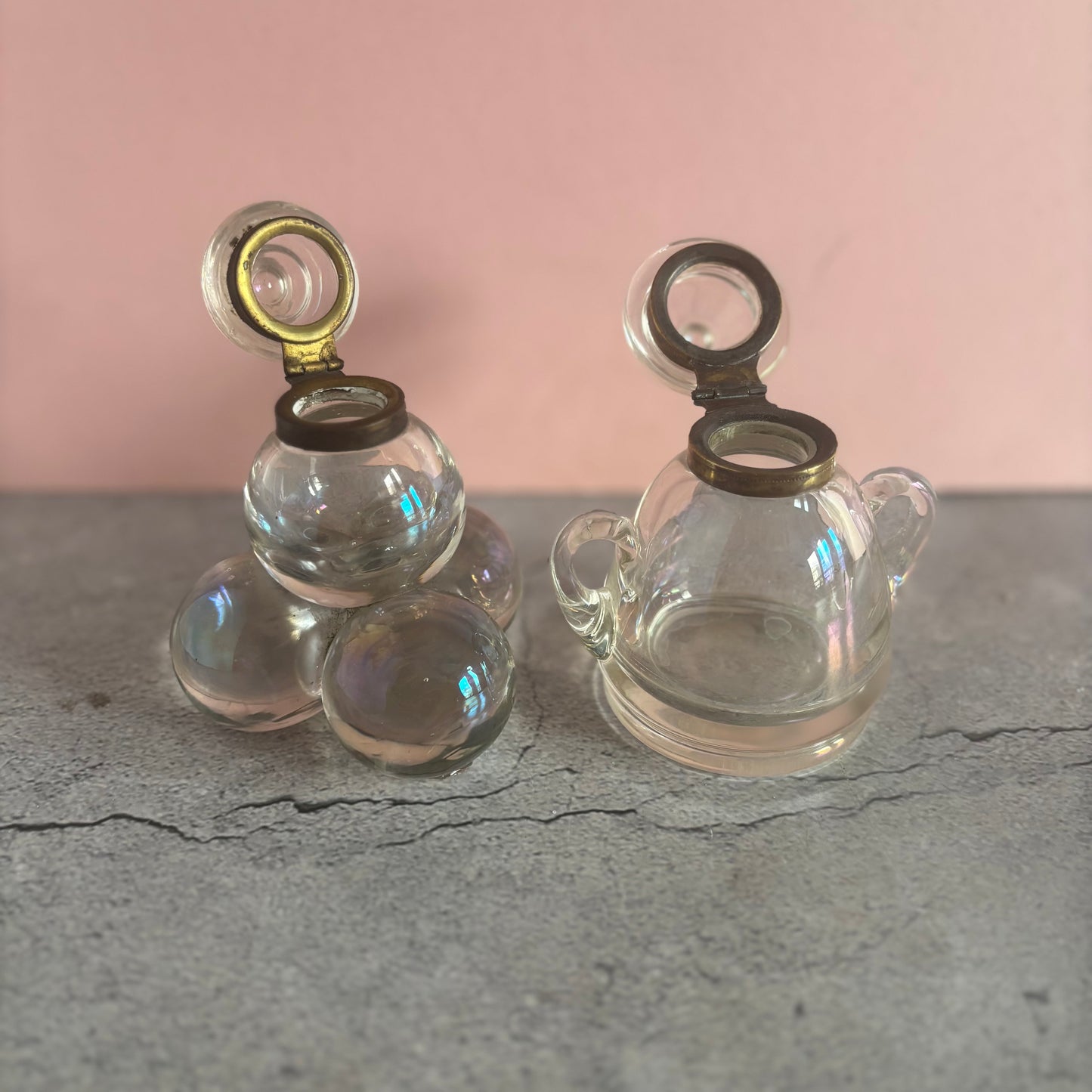 The Mixologist Liz - Antique Iridescent Glass Bubble Inkwell
