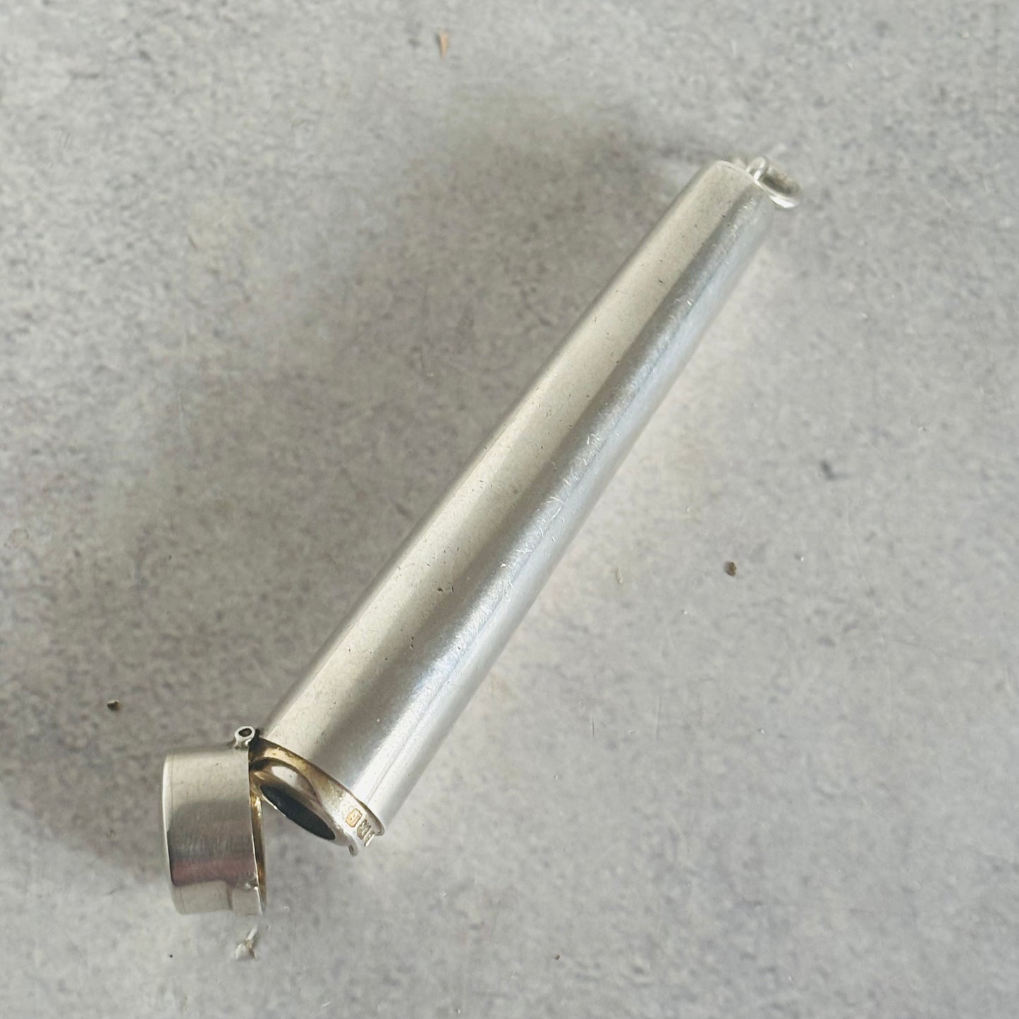 Antique Silver and Amber Cheroot Holder and Case | Pendant 