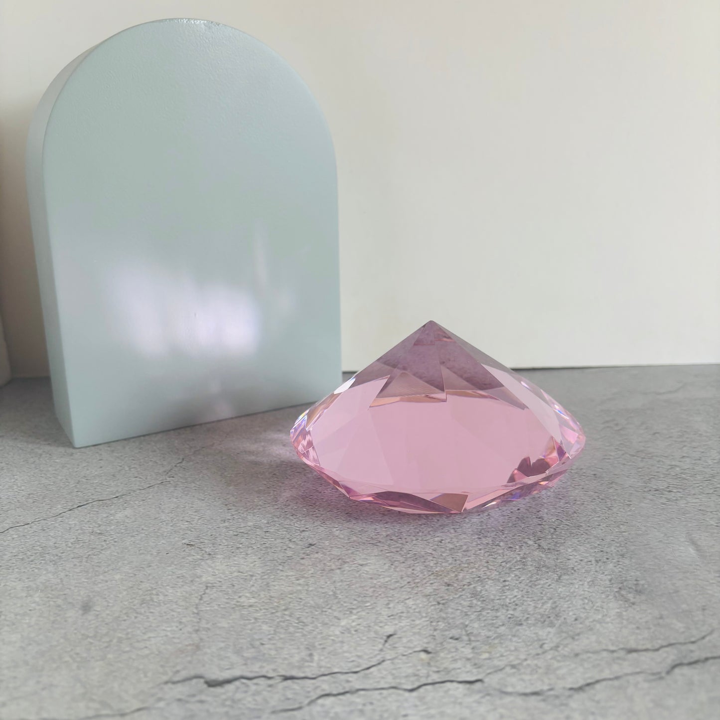 Vintage Pink Crystal Glass Paperweight |The Urban Vintage Affair