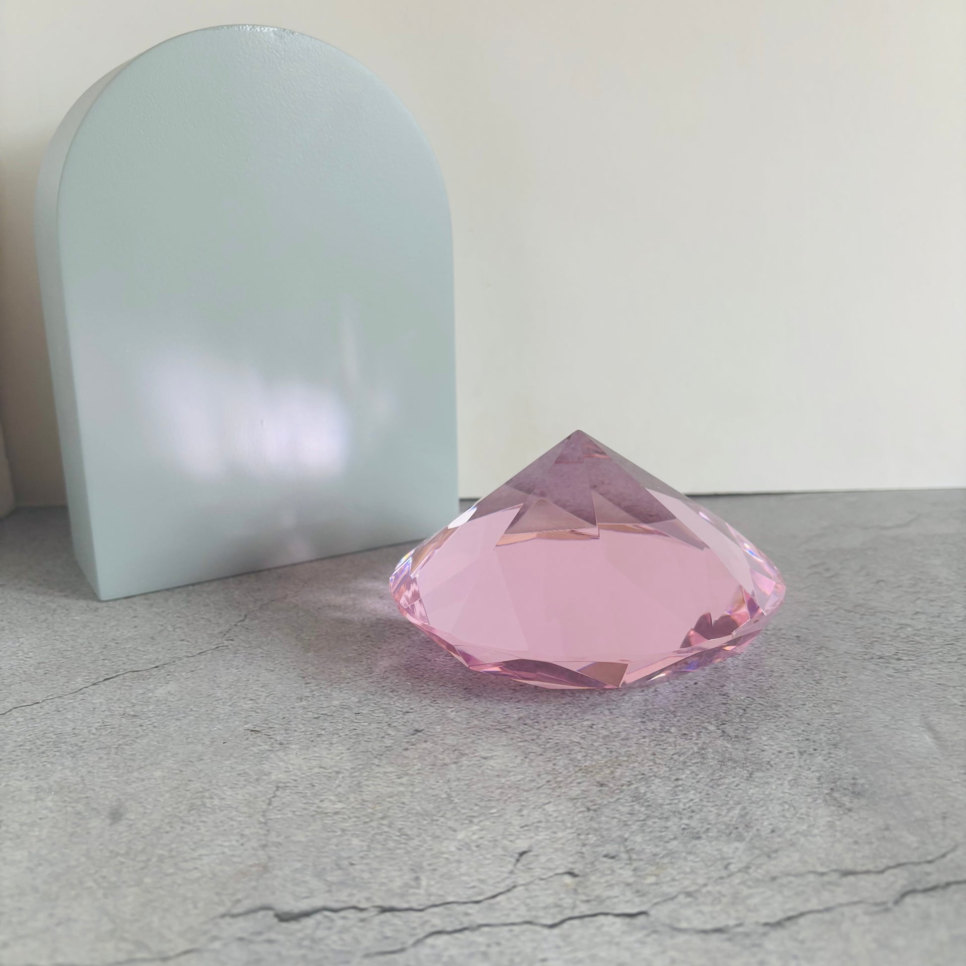 Vintage Pink Crystal Glass Paperweight |The Urban Vintage Affair