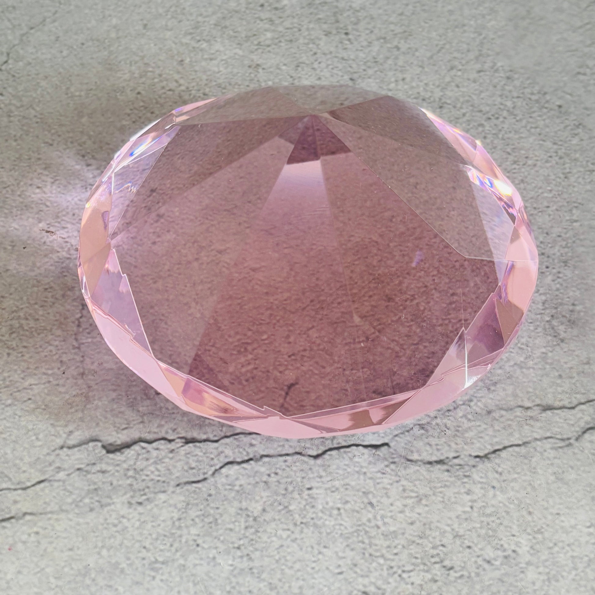 Vintage Pink Crystal Glass Paperweight |The Urban Vintage Affair