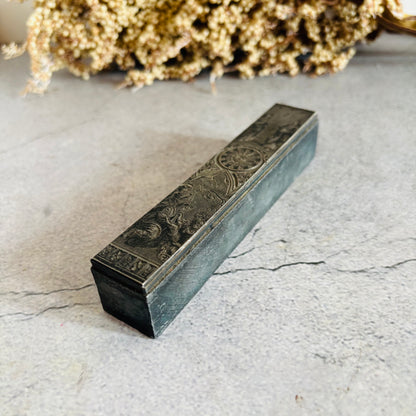 Antique Copper Printing Typeset Block Etched Religious Subject