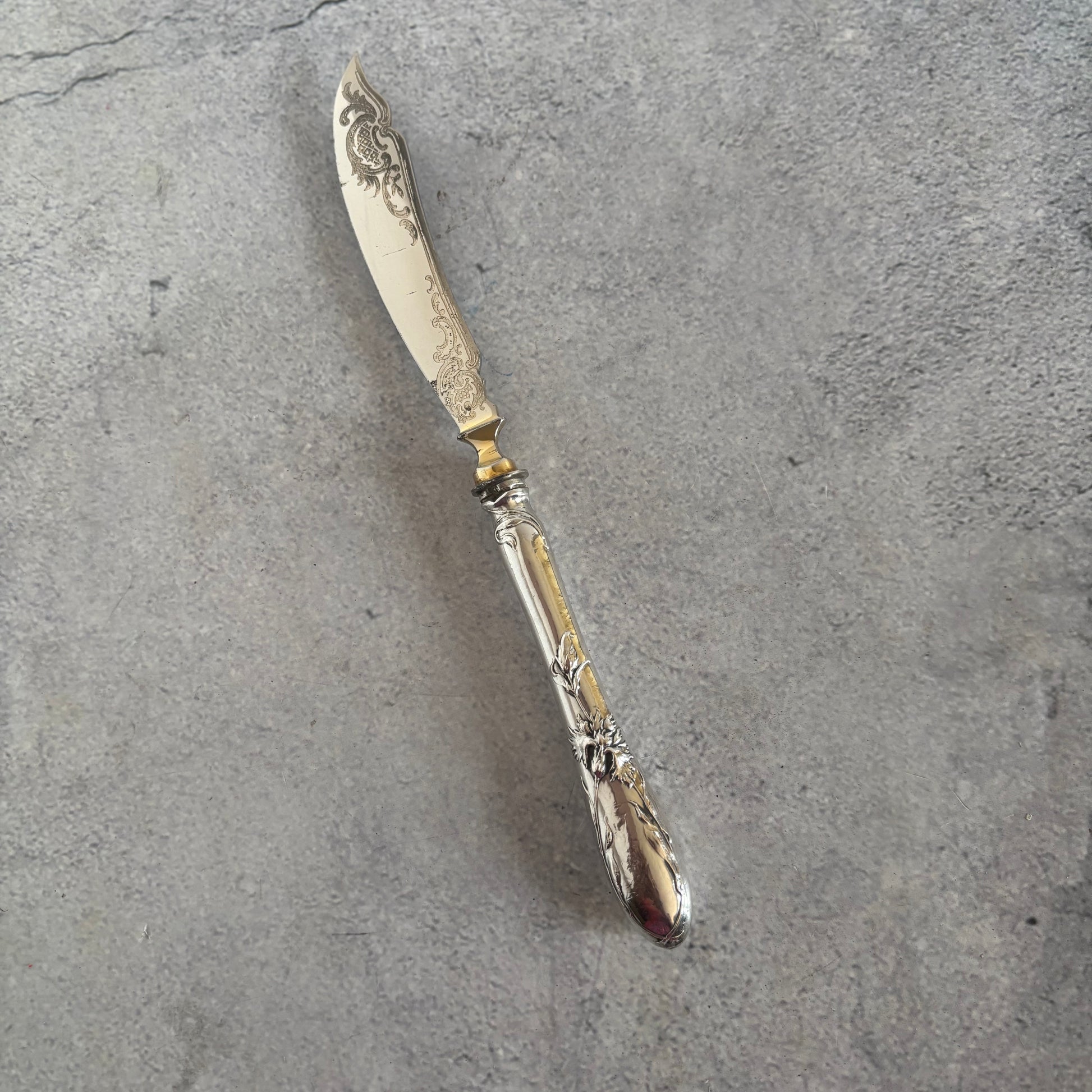 French Antique Silver Butter Knife | Art Nouveau | The Urban Vintage Affair