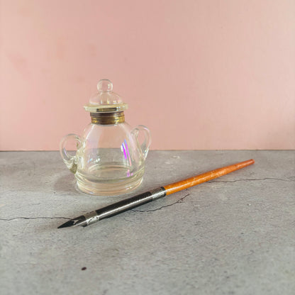 The Mixologist Liz - Antique Iridescent Glass Bubble Inkwell
