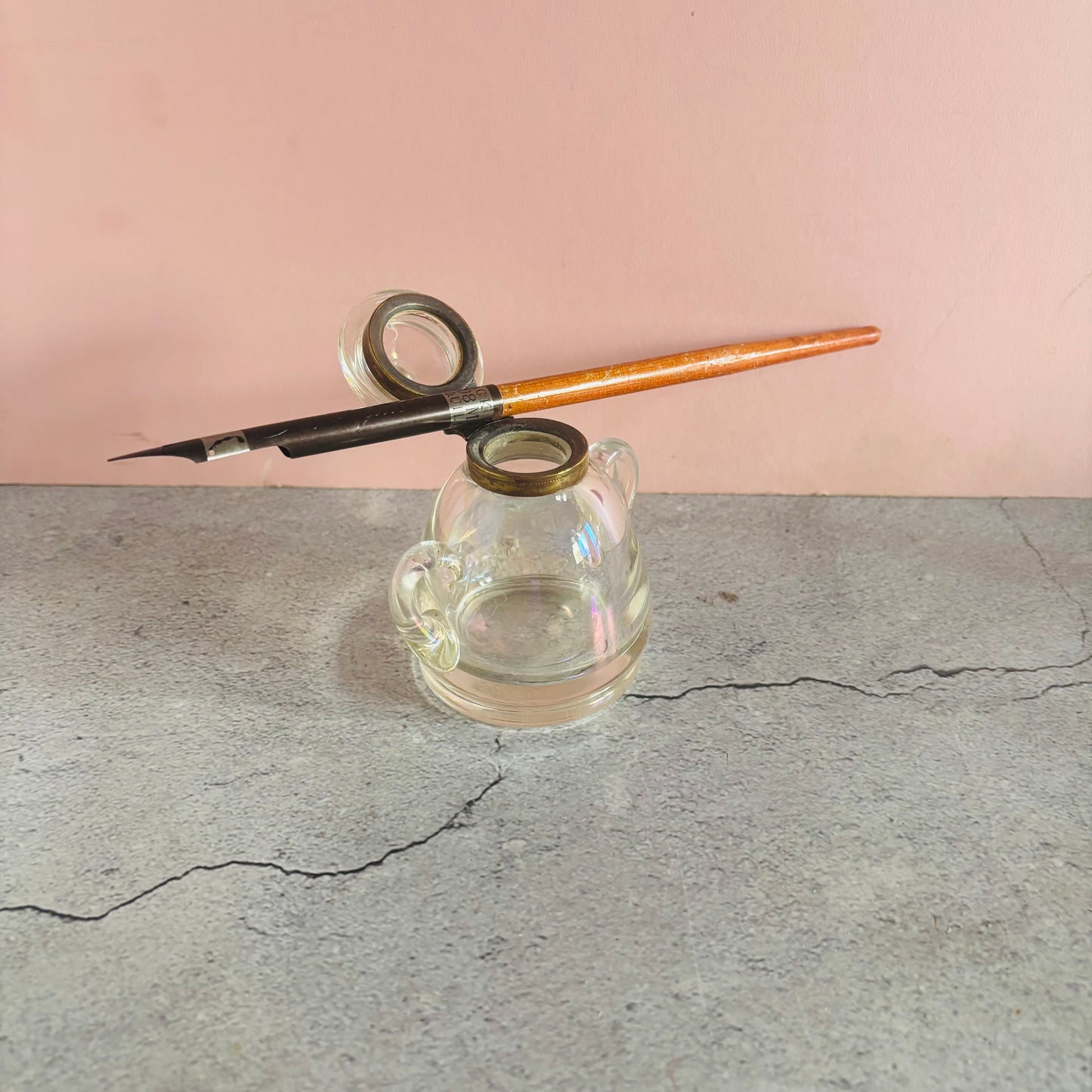 The Mixologist Liz - Antique Iridescent Glass Bubble Inkwell