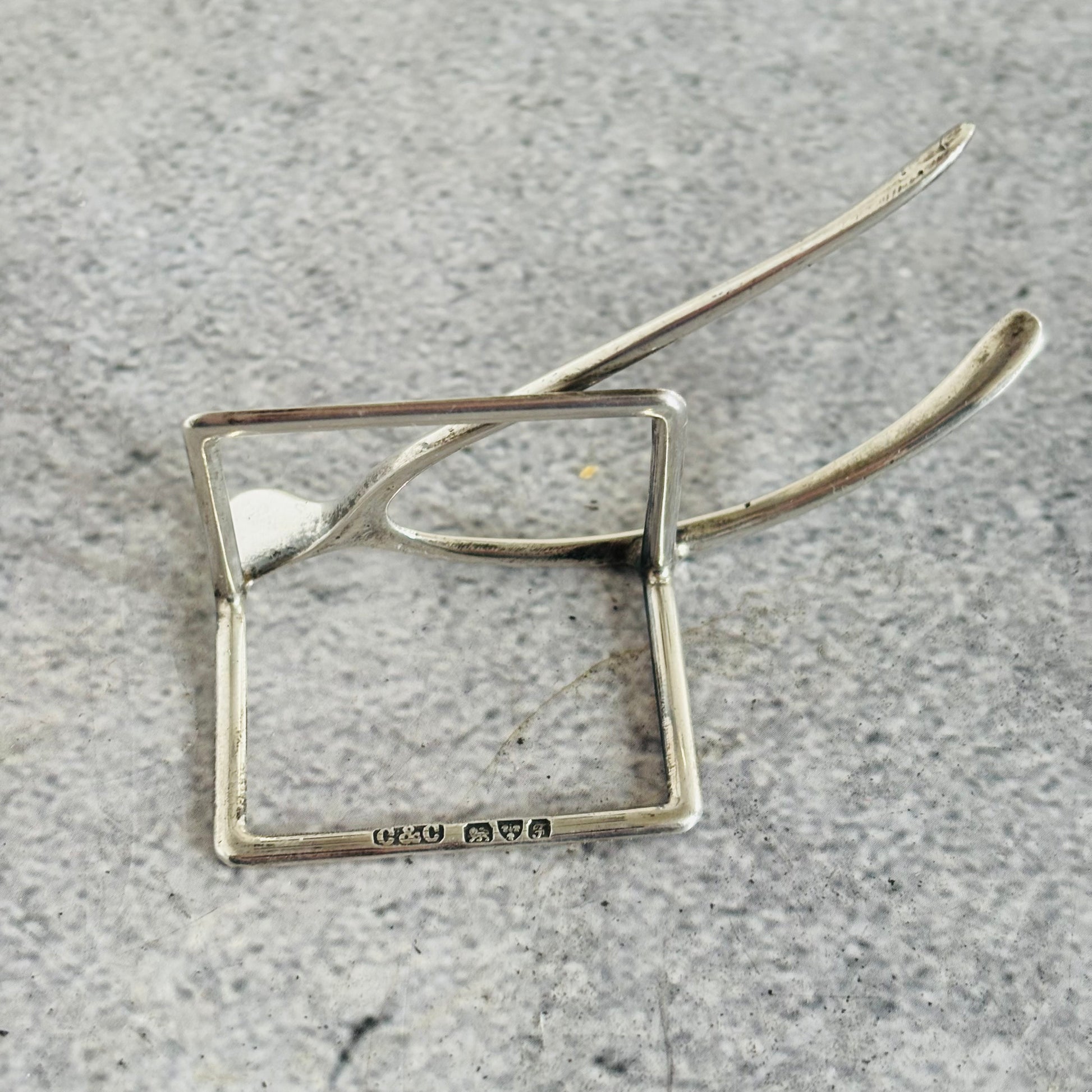 Antique Silver Menu Card Holder | Wishbone | Chester Hallmark