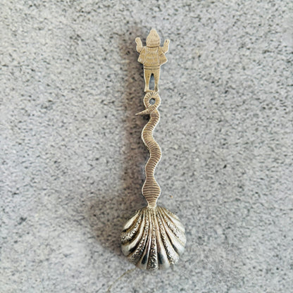 Antique Silver Snake Salt Spoons Stunning and Tiny