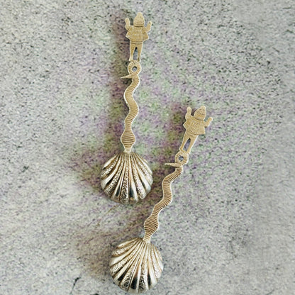 Antique Silver Snake Salt Spoons Stunning and Tiny