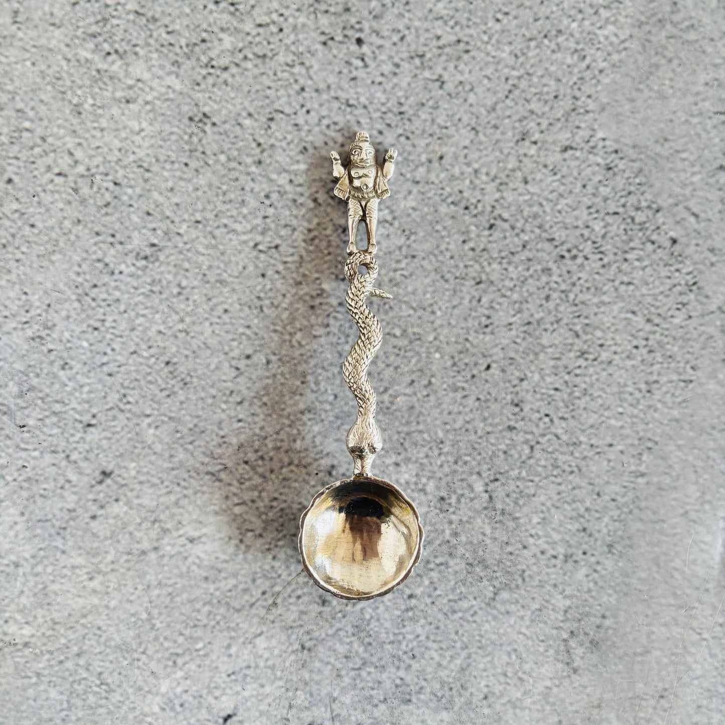 Antique Silver Snake Salt Spoons Stunning and Tiny
