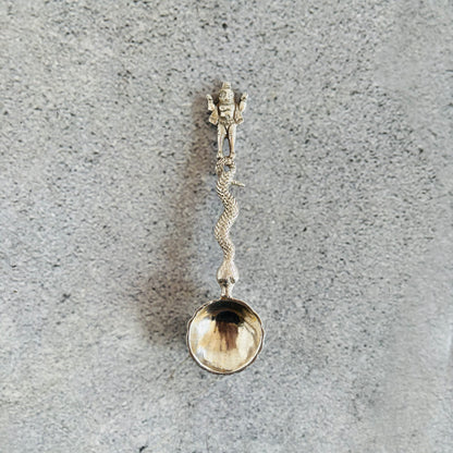 Antique Silver Snake Salt Spoons Stunning and Tiny