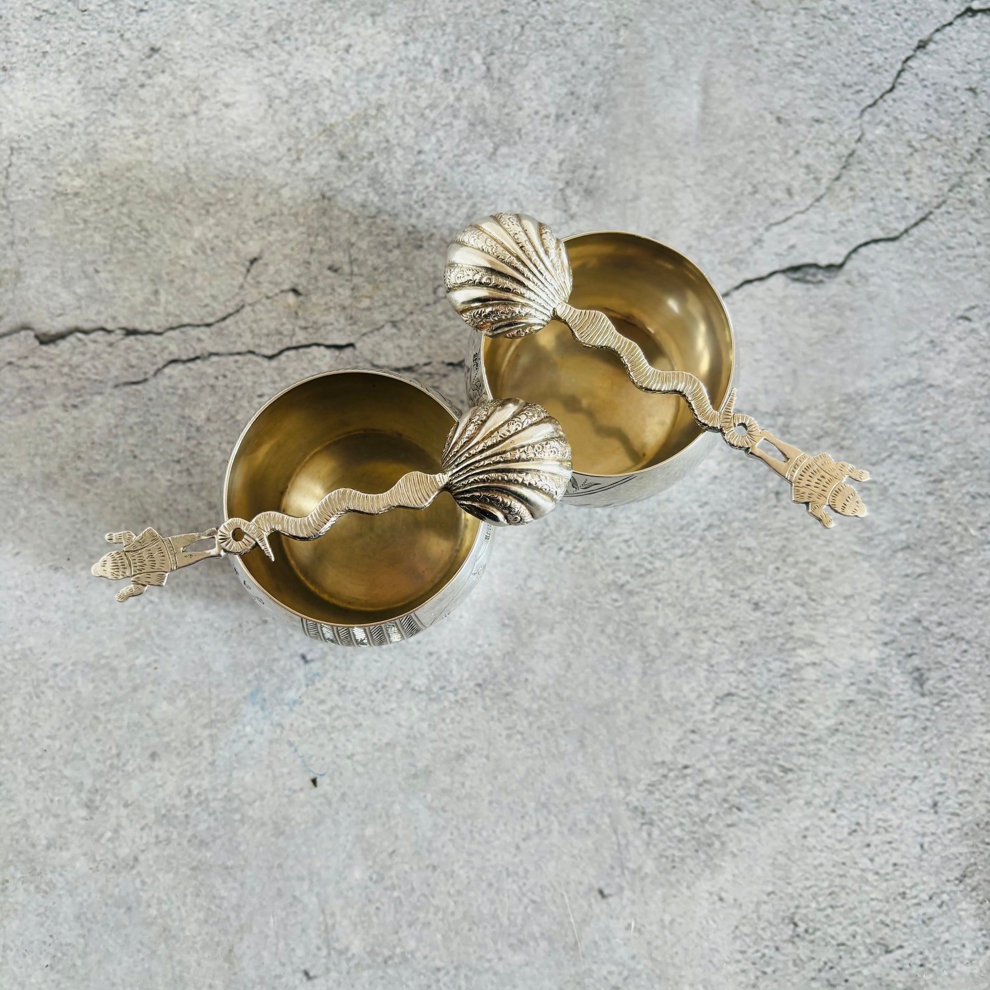 Master Nyle Pair of Hunkin Heath Silver Saltcellars