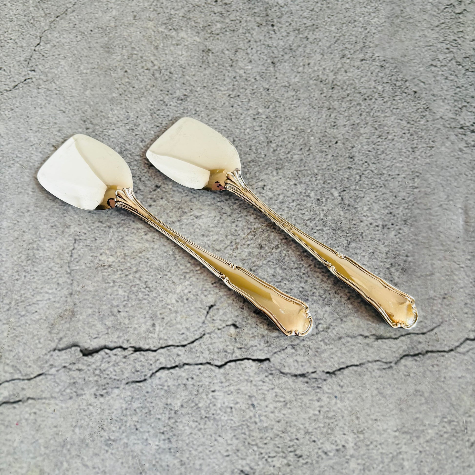 Silver Ice Cream Spoons Italian silver 800 | The Urban Vintage Affair