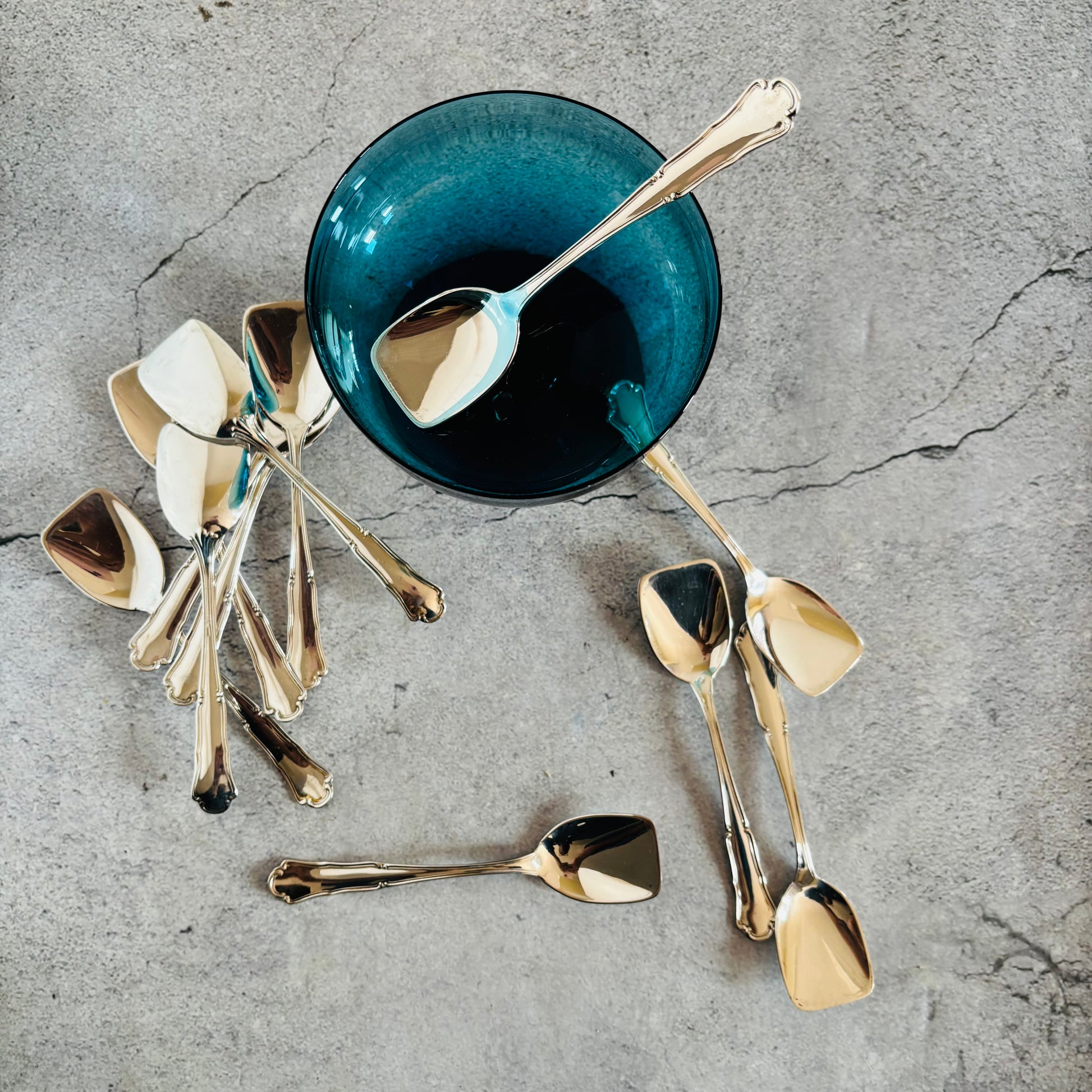 Silver Ice Cream Spoons Italian silver 800 | The Urban Vintage Affair