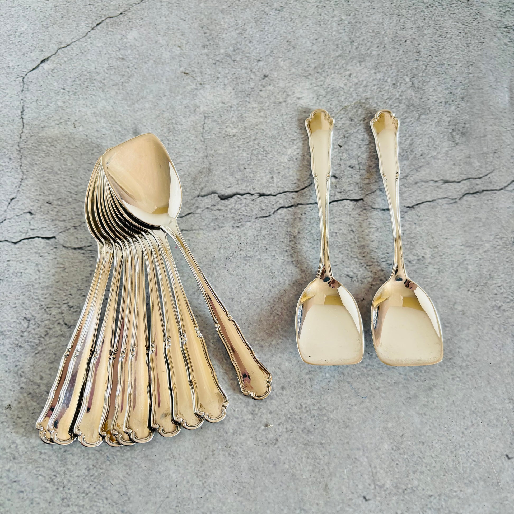 Silver Ice Cream Spoons Italian silver 800 | The Urban Vintage Affair