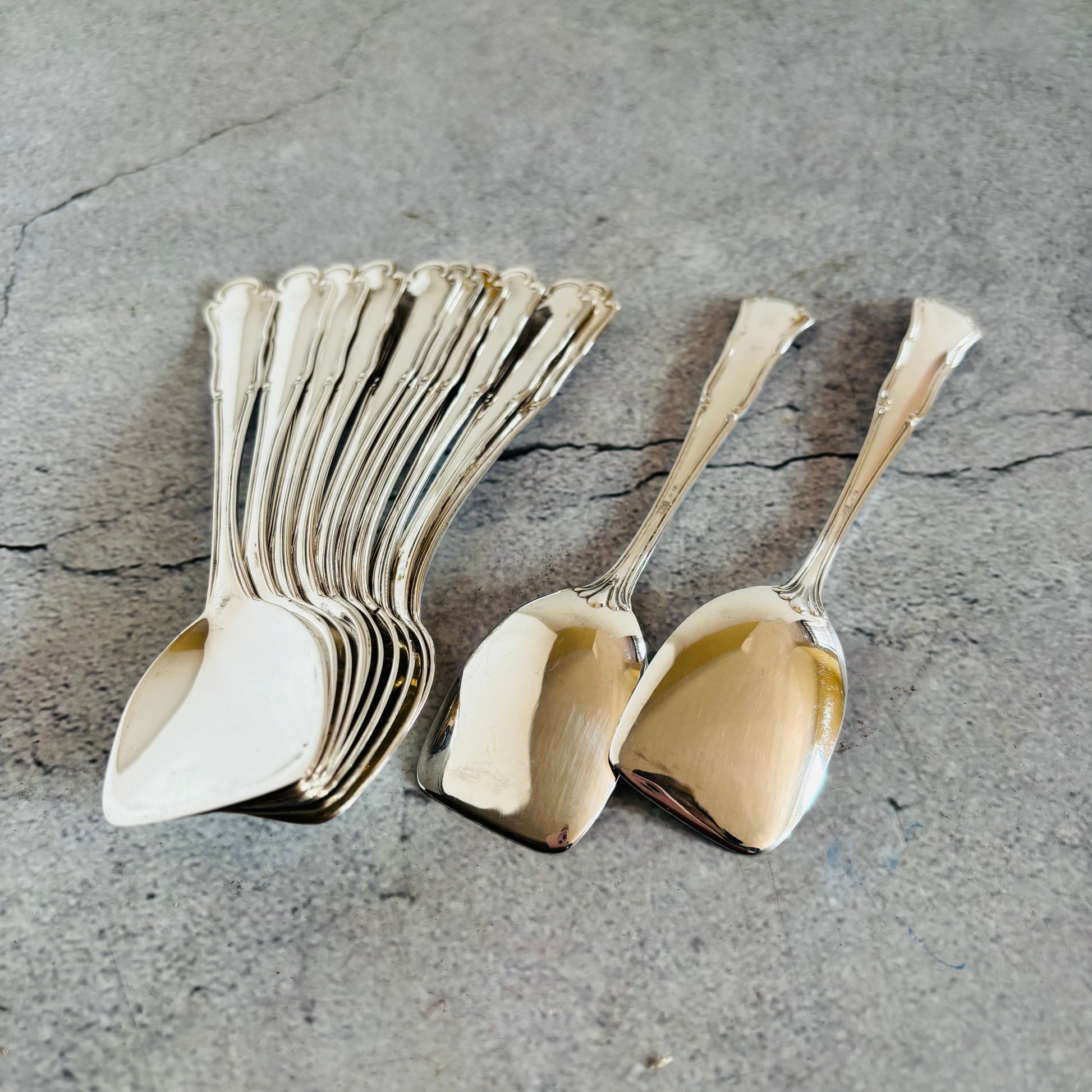 Silver Ice Cream Spoons Italian silver 800 | The Urban Vintage Affair
