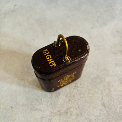 Antique Leather Bound Travel Vesta Match Striker 