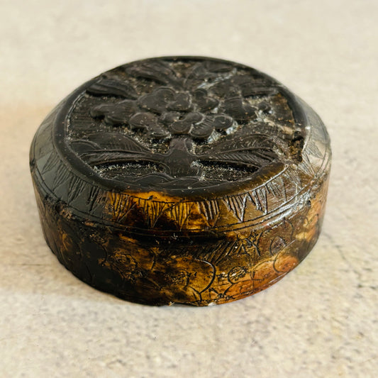Antique Japanese Hand Carved Stone Calligraphy Scroll Weight