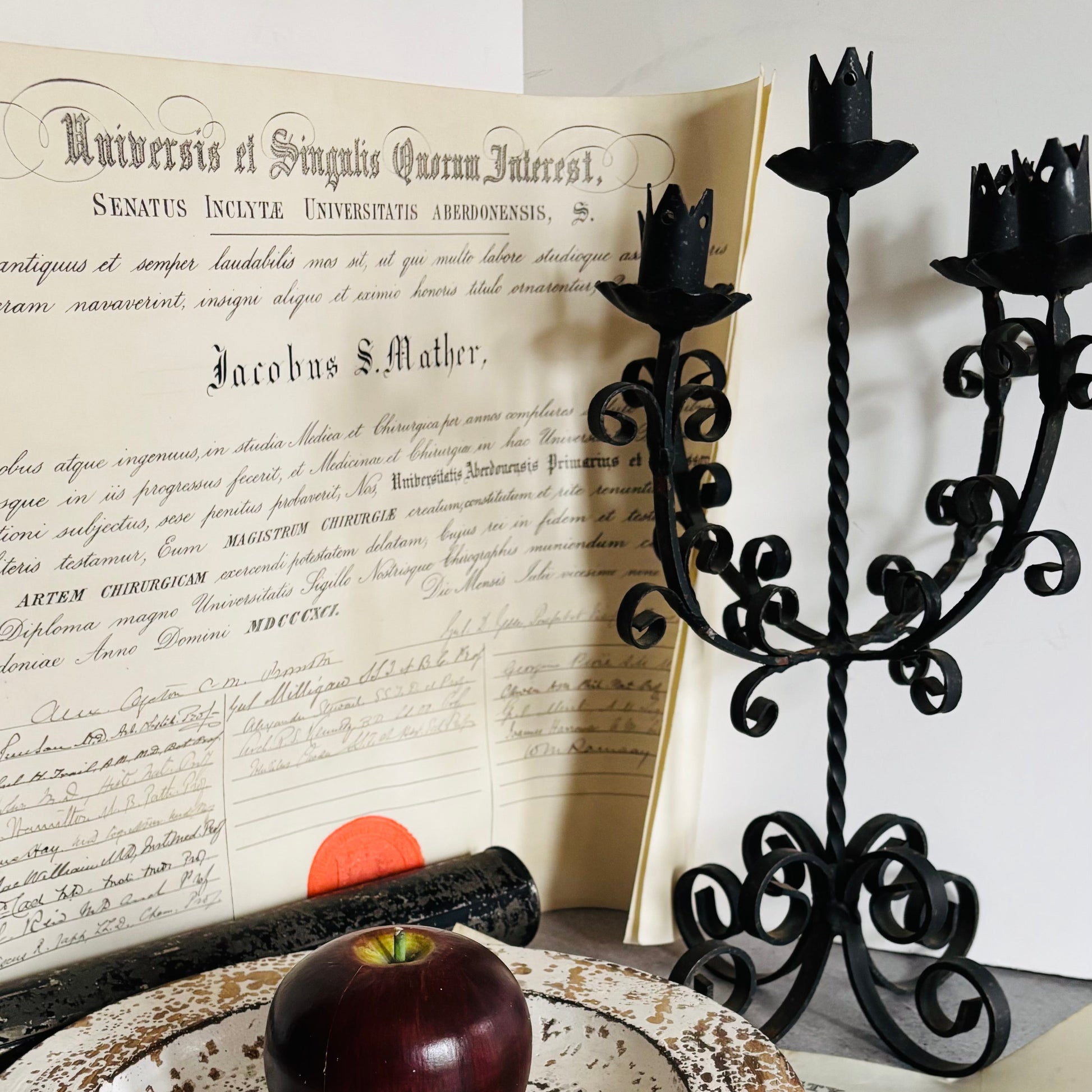 Antique Wrought Iron Candlestick Holder Candelabra | The Urban Vintage Affair