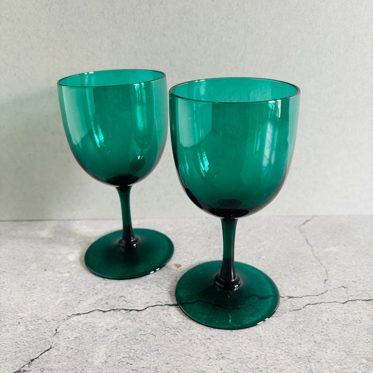 The Stripper Michael - Antique Hand Blown Green Wine Glasses
