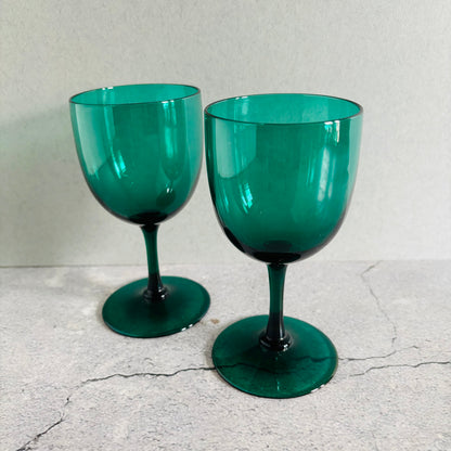 The Stripper Michael - Antique Hand Blown Green Wine Glasses