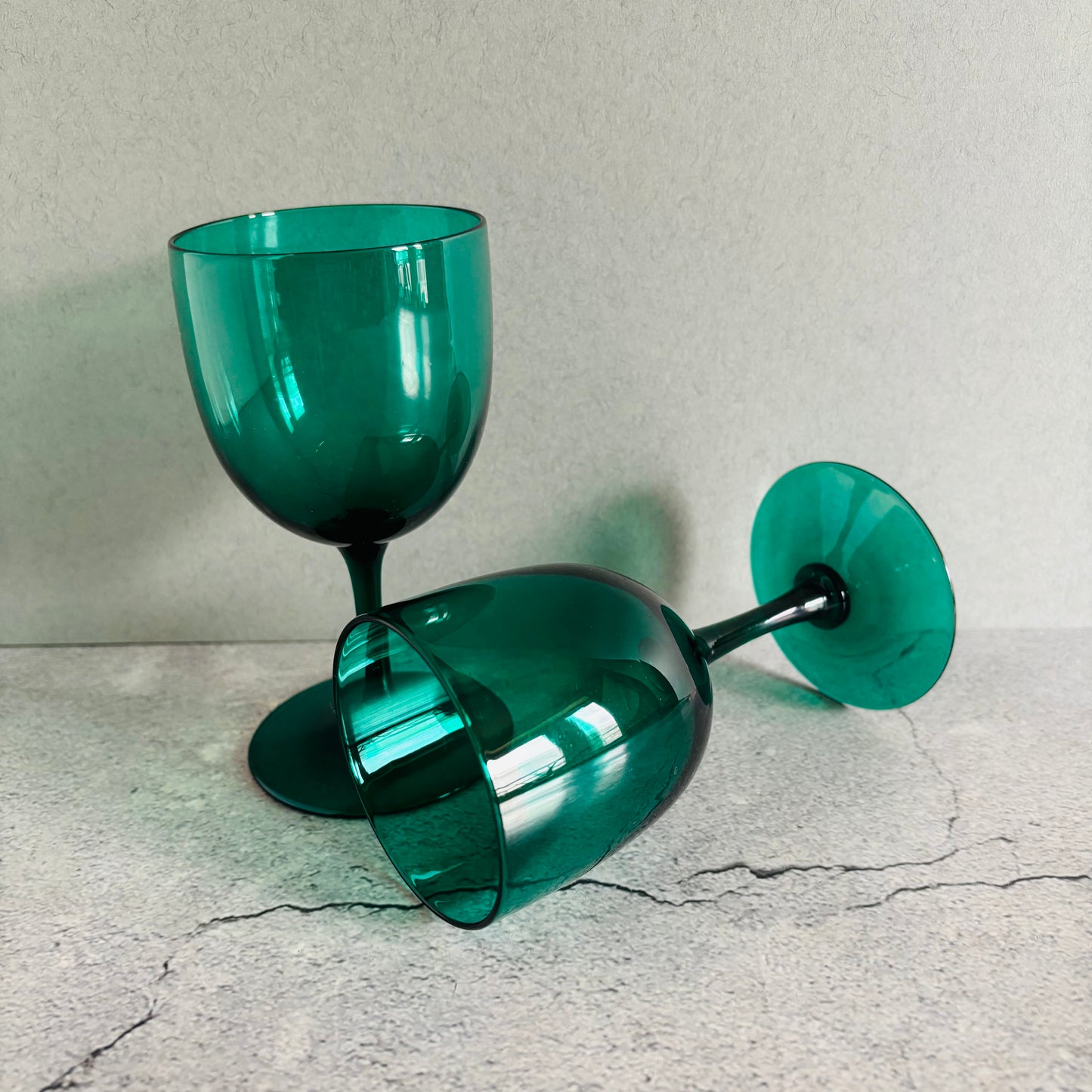 The Stripper Michael - Antique Hand Blown Green Wine Glasses