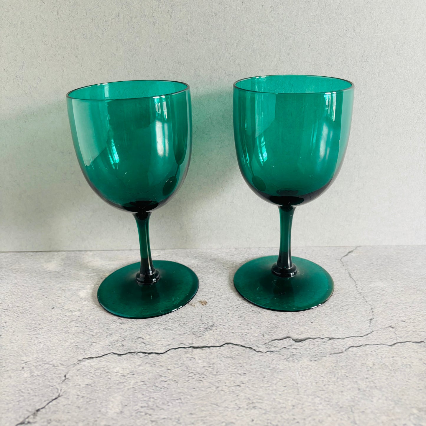 The Stripper Michael - Antique Hand Blown Green Wine Glasses