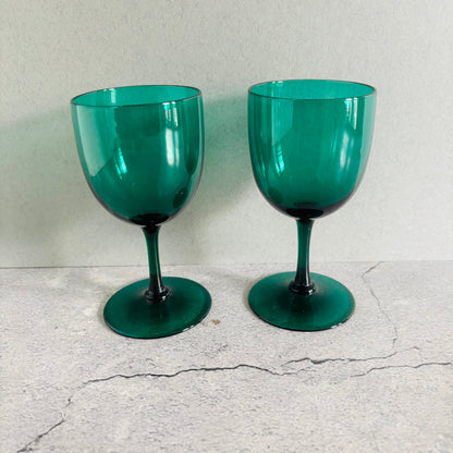 The Stripper Michael - Antique Hand Blown Green Wine Glasses