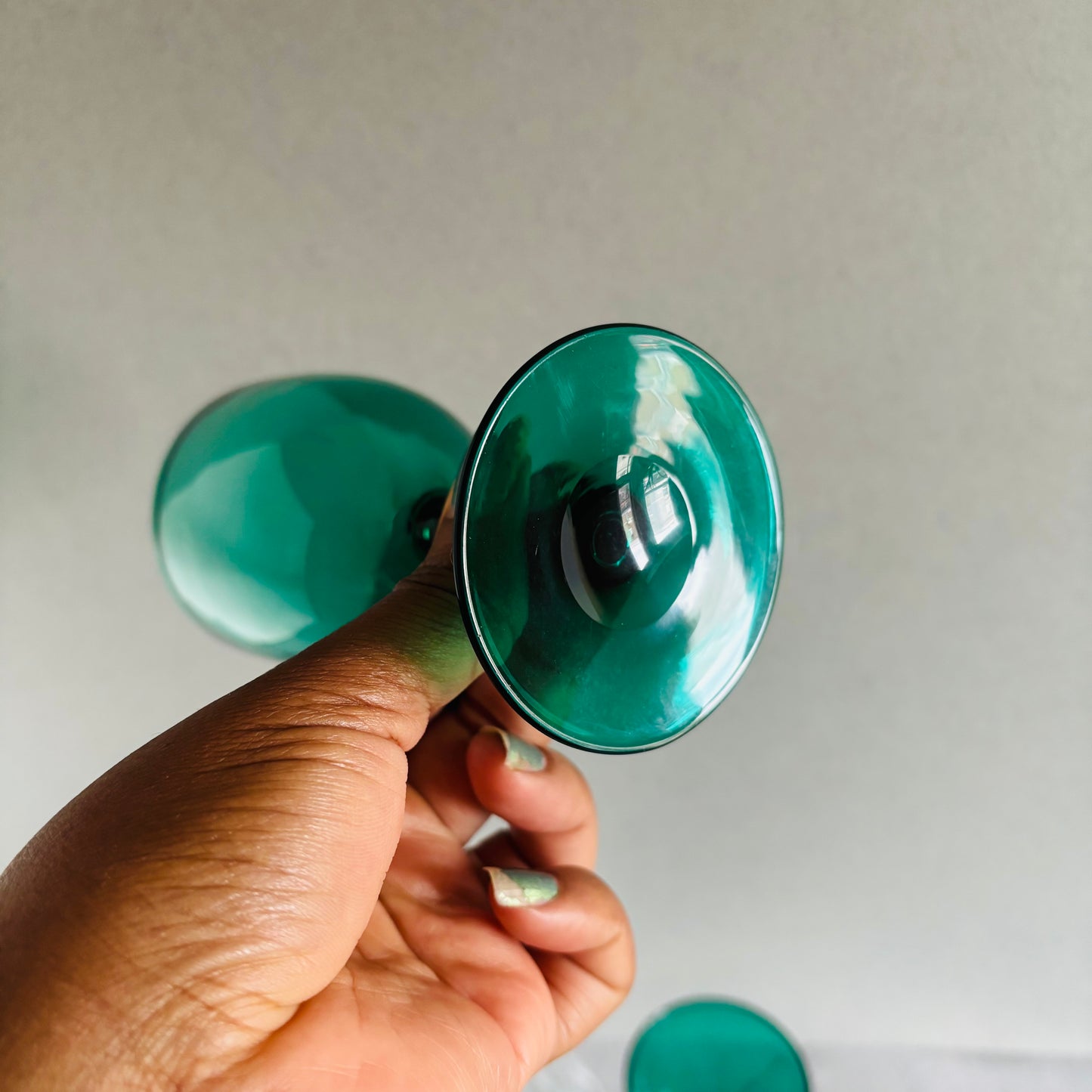 The Stripper Michael - Antique Hand Blown Green Wine Glasses