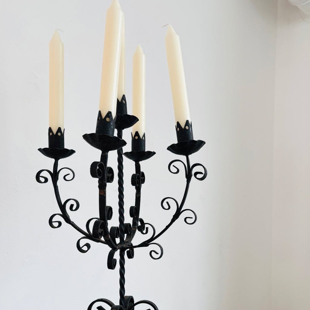 Antique Wrought Iron Candlestick Holder Candelabra | The Urban Vintage Affair
