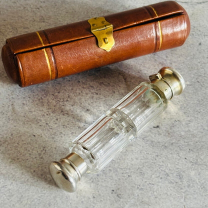 The Mixologist Tilly - Antique Glass Double Ended Scent Bottle & Case