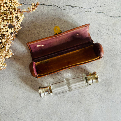 The Mixologist Tilly - Antique Glass Double Ended Scent Bottle & Case