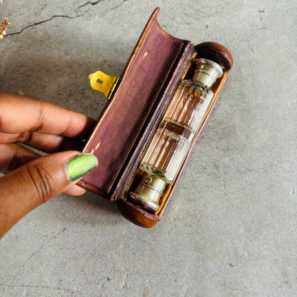 The Mixologist Tilly - Antique Glass Double Ended Scent Bottle & Case