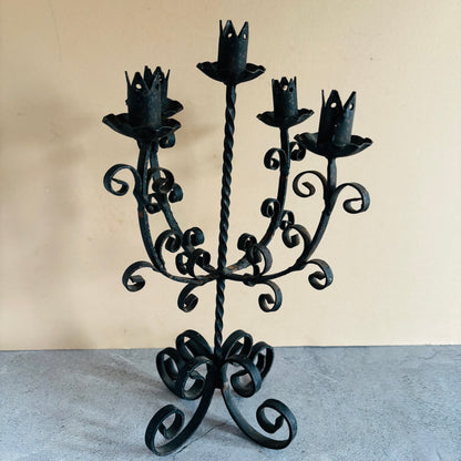 Antique Wrought Iron Candlestick Holder Candelabra | The Urban Vintage Affair