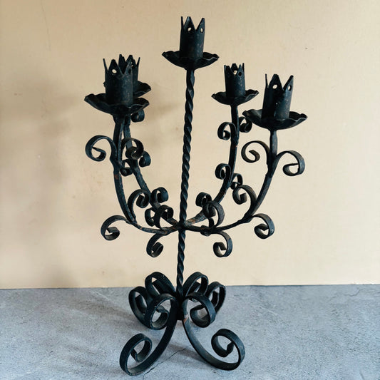 Antique Wrought Iron Candlestick Holder Candelabra | The Urban Vintage Affair