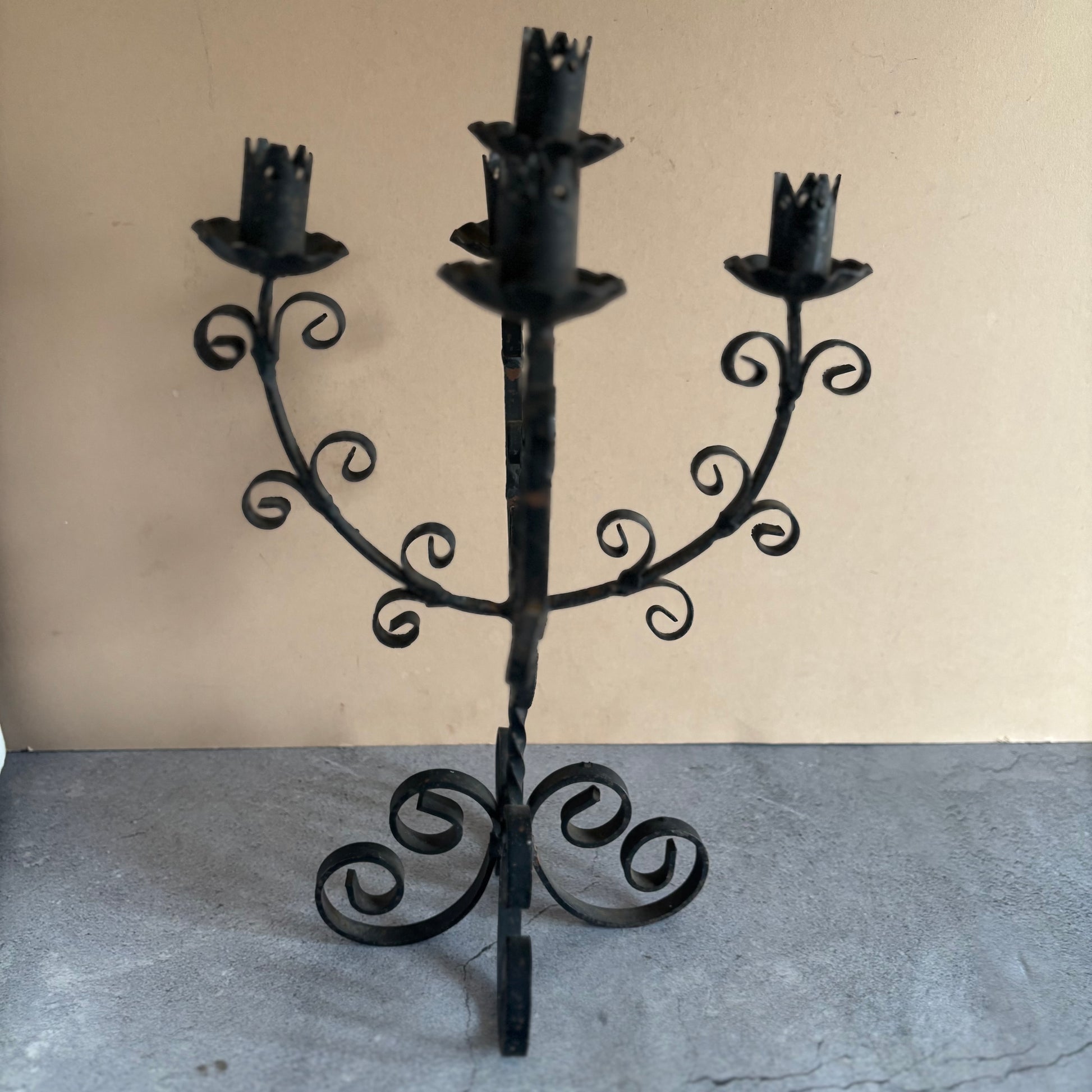 Antique Wrought Iron Candlestick Holder Candelabra | The Urban Vintage Affair