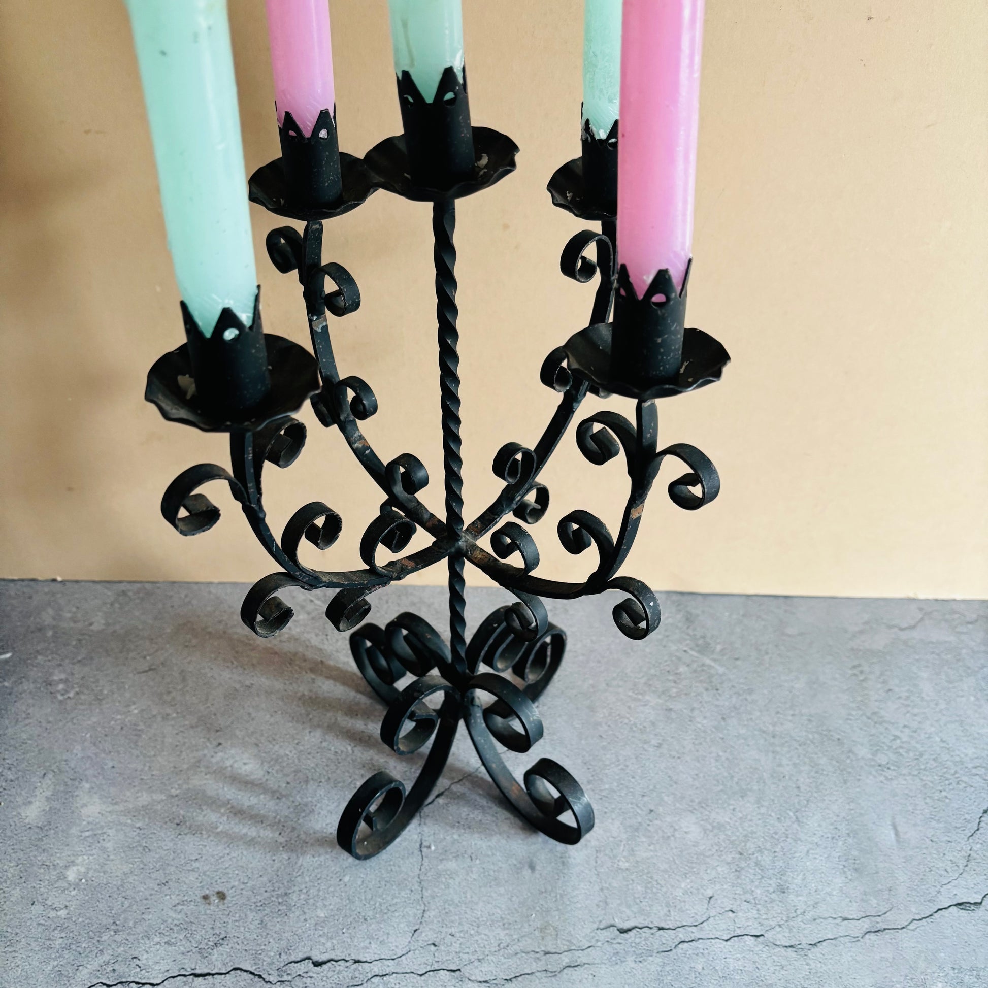 Antique Wrought Iron Candlestick Holder Candelabra | The Urban Vintage Affair