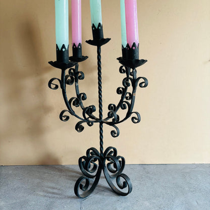 Antique Wrought Iron Candlestick Holder Candelabra | The Urban Vintage Affair