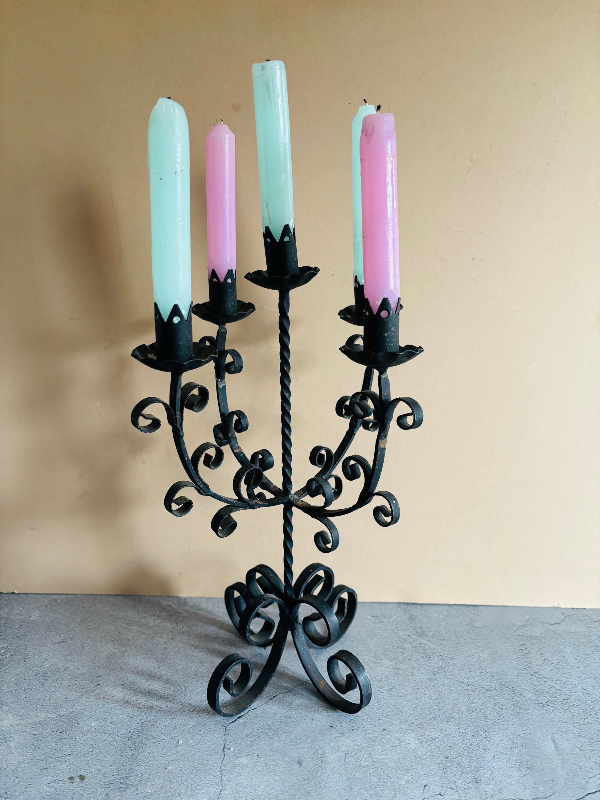 Antique Wrought Iron Candlestick Holder Candelabra | The Urban Vintage Affair