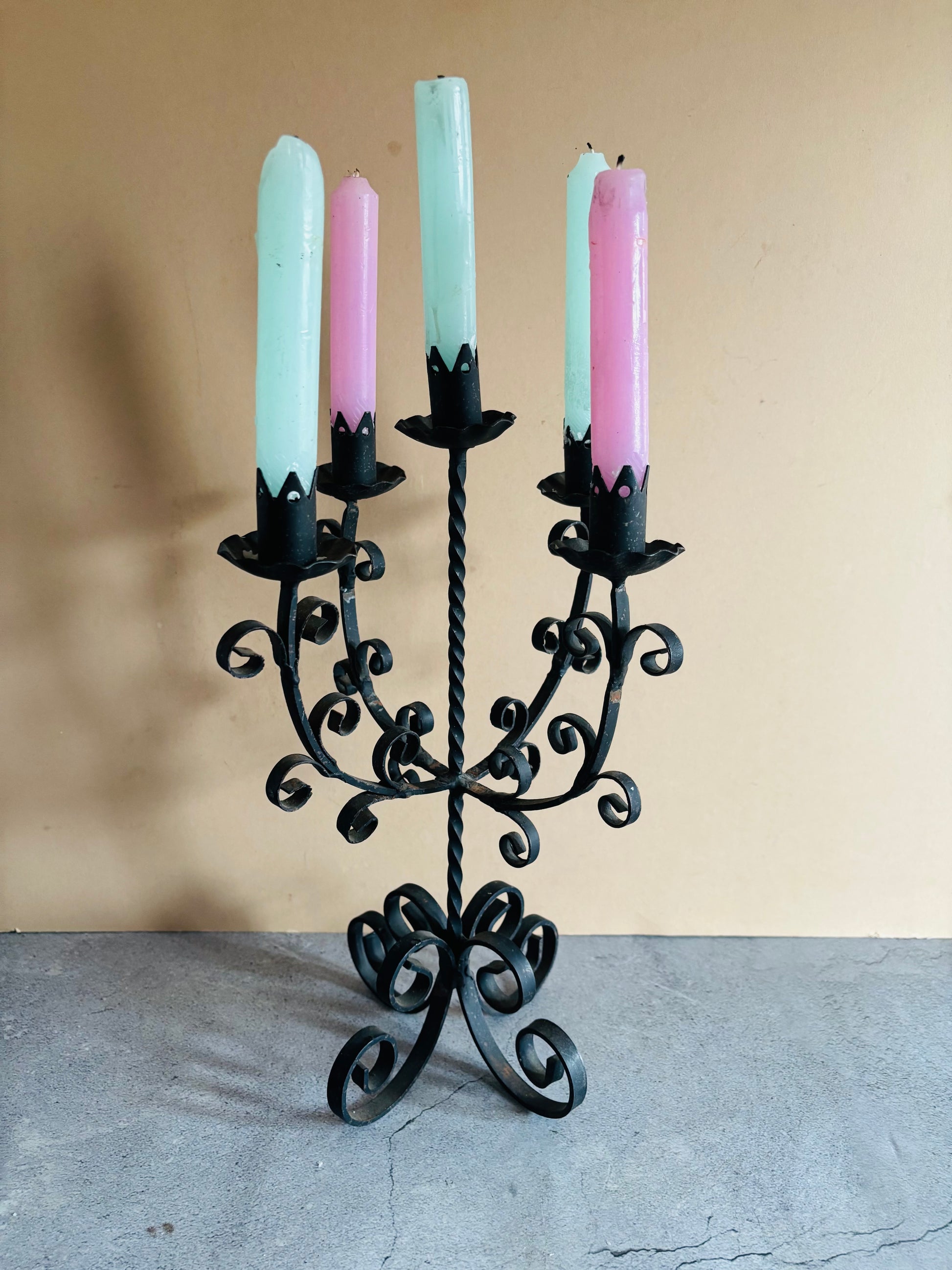 Antique Wrought Iron Candlestick Holder Candelabra | The Urban Vintage Affair