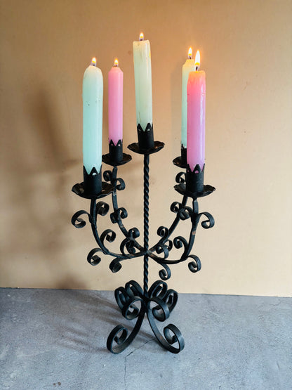 Antique Wrought Iron Candlestick Holder Candelabra | The Urban Vintage Affair