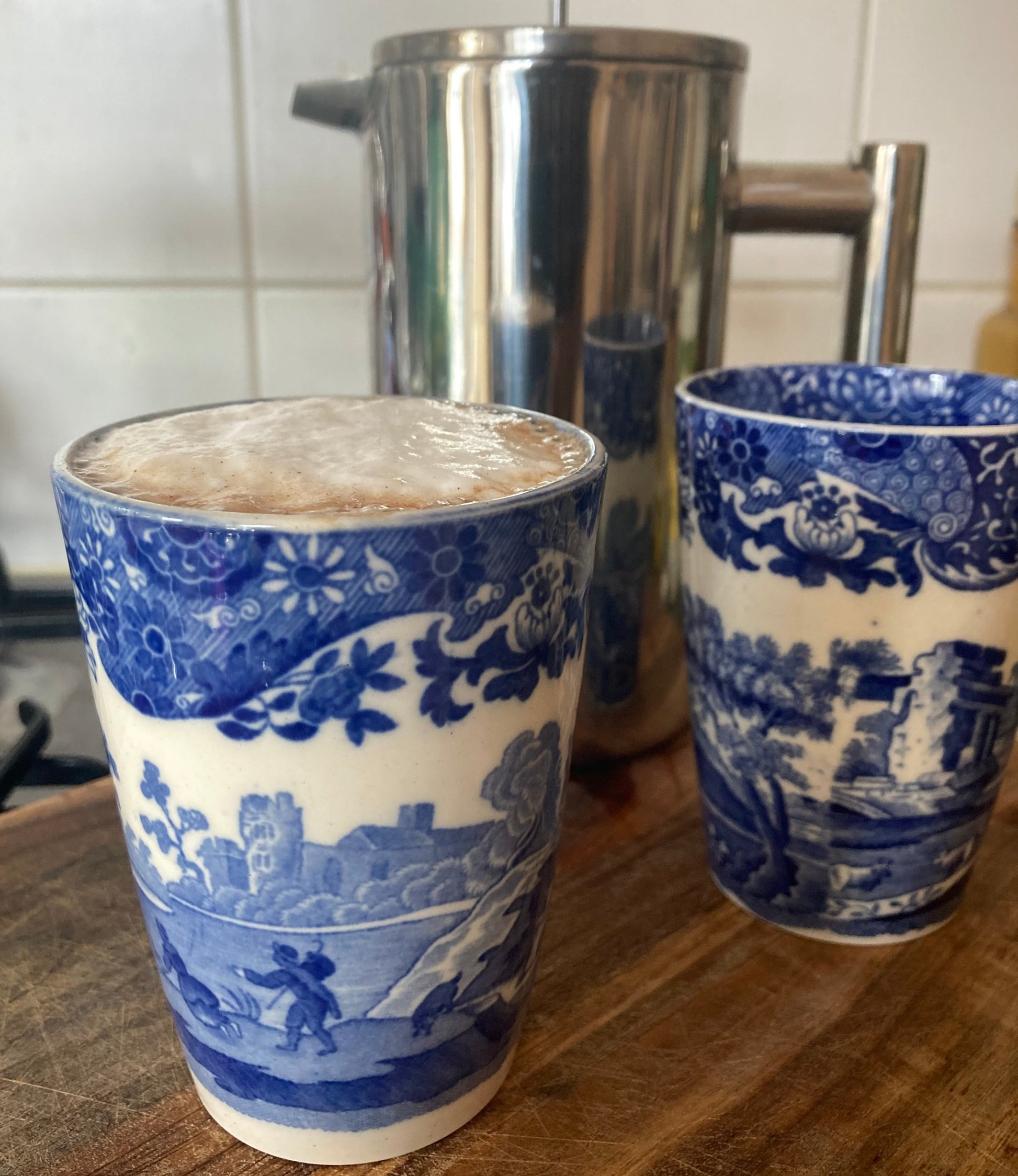 Antique Blue and White Beakers by Spode Copeland