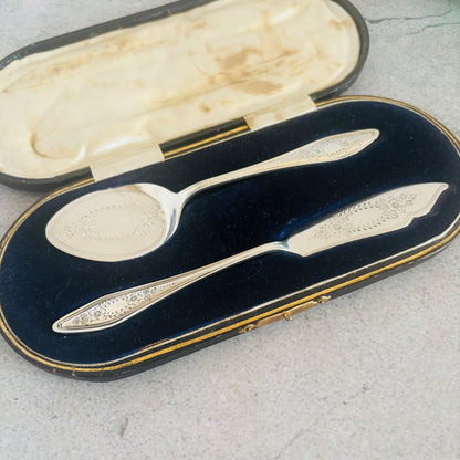 The Headhunter Winnie - Antique Silver Preserves Spoon & Butter Knife