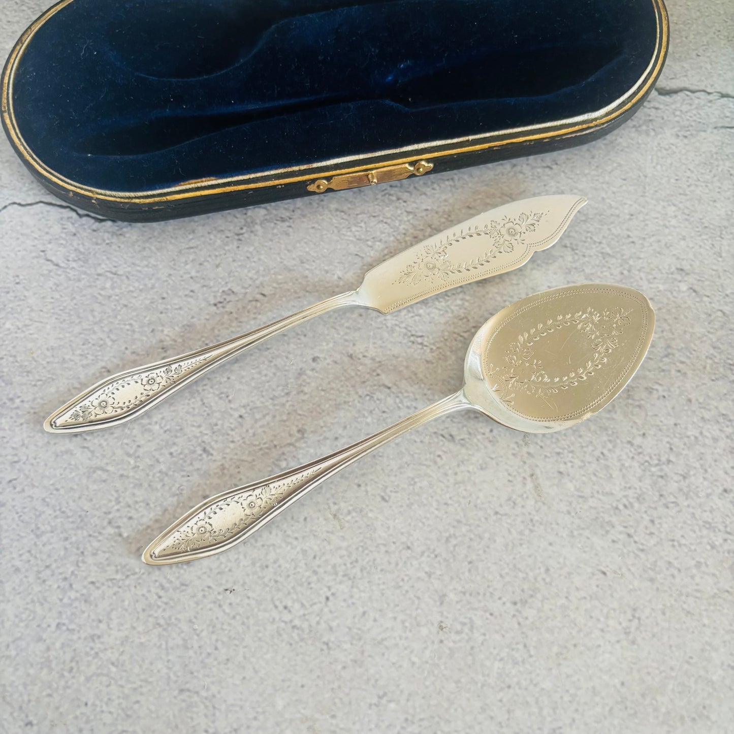 The Headhunter Winnie - Antique Silver Preserves Spoon & Butter Knife