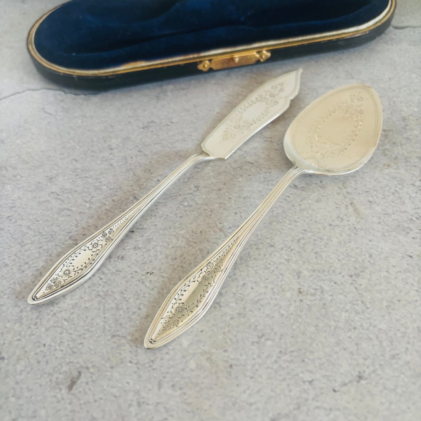 The Headhunter Winnie - Antique Silver Preserves Spoon & Butter Knife