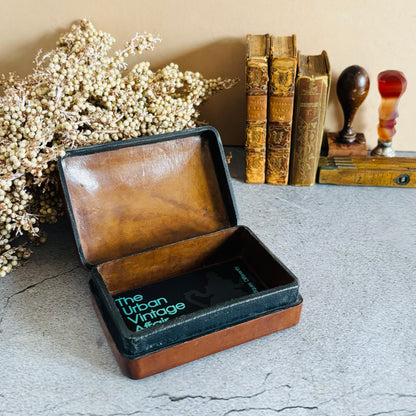 Vintage Italian Tan Leather Florentine Box | The Urban Vintage Affair