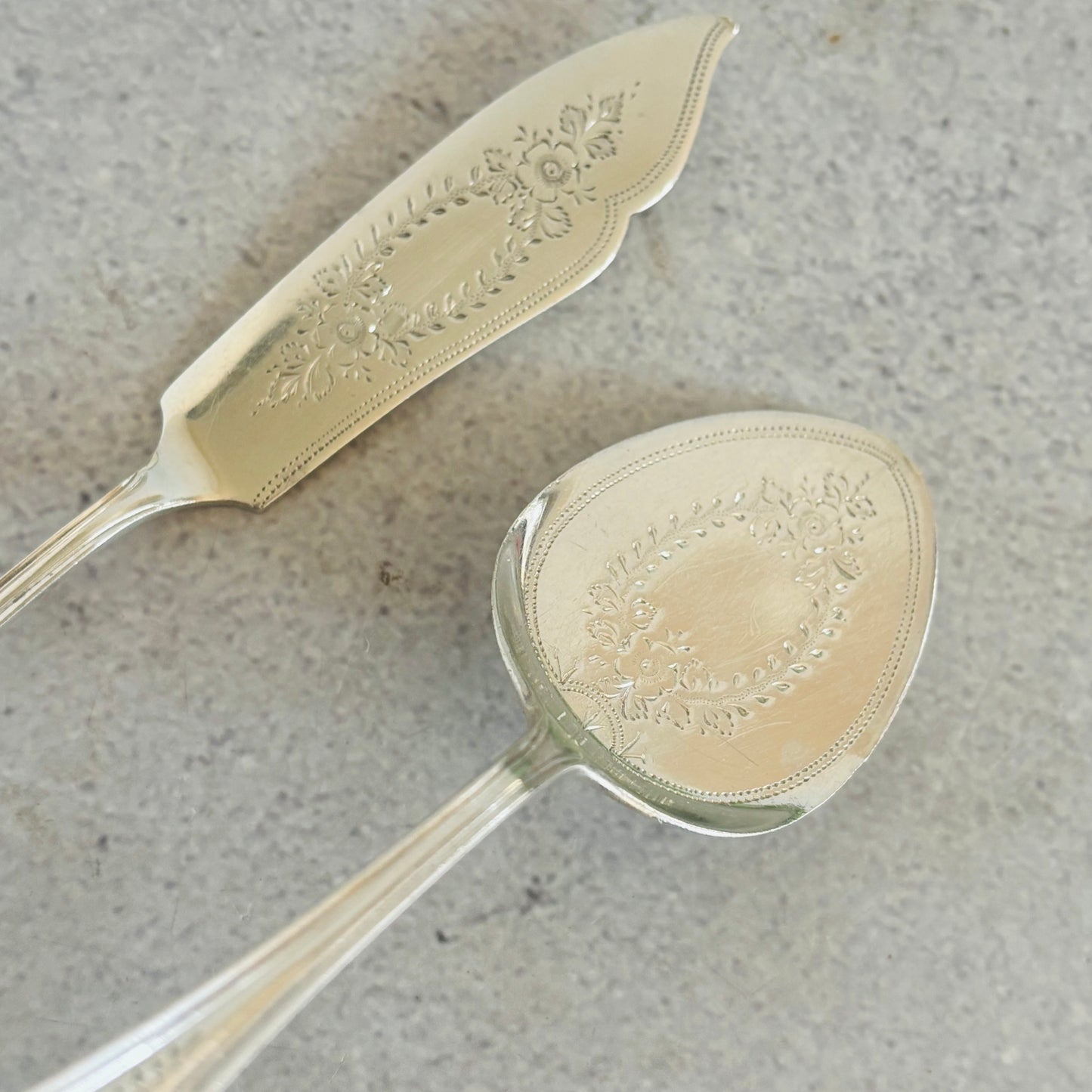 The Headhunter Winnie - Antique Silver Preserves Spoon & Butter Knife