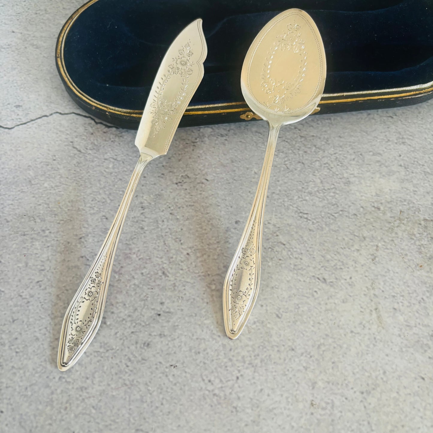 The Headhunter Winnie - Antique Silver Preserves Spoon & Butter Knife